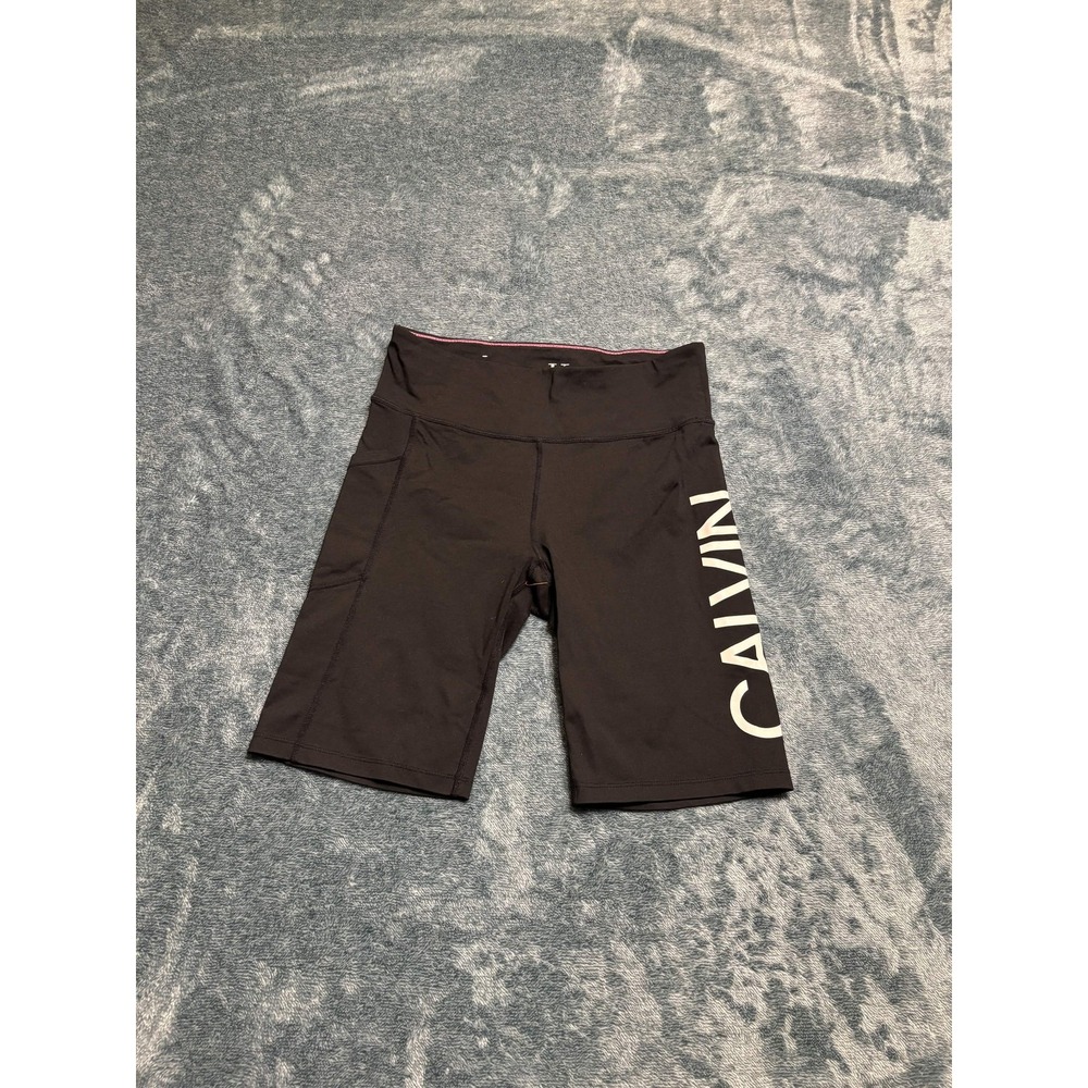 Calvin Klein Womens Biker Shorts Size M Black Stretch Athletic Athleisure